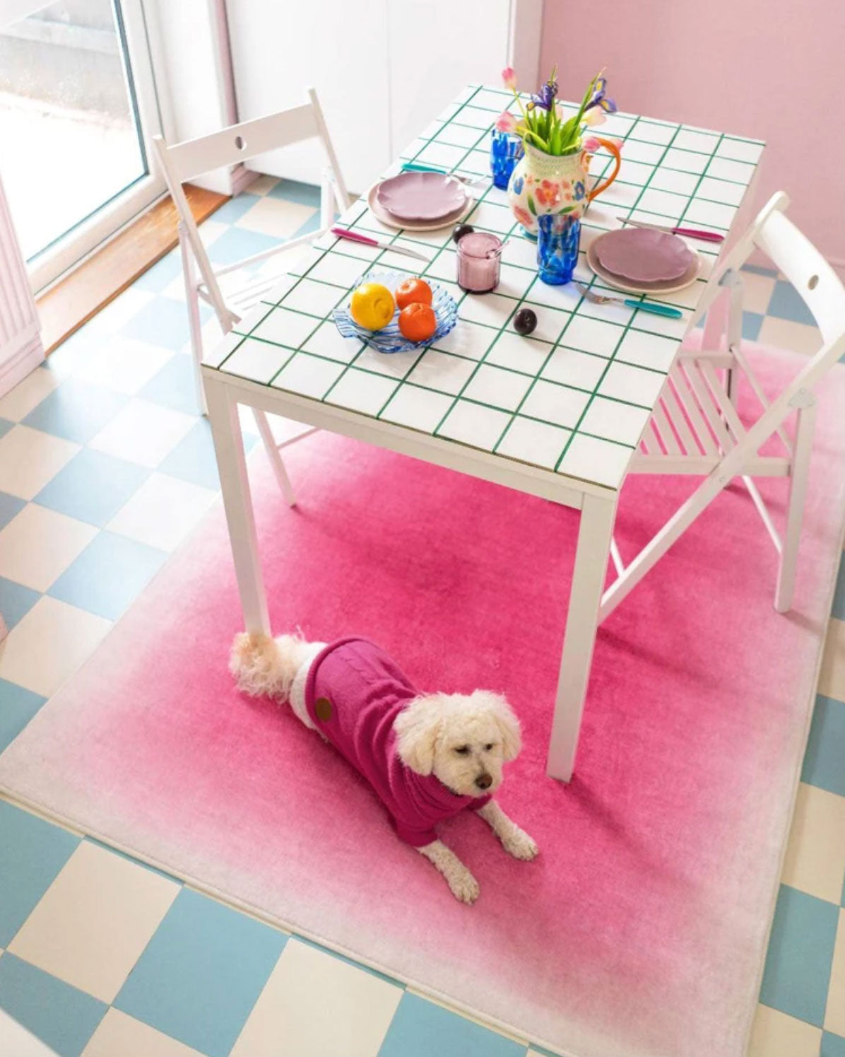 Pink Gradient Rug, Polyester, 12 Sizes 50 x 80 cm to 180 x 280 cm | Soft Flat Weave | Machine Washable at 30°C, Easy Care 2