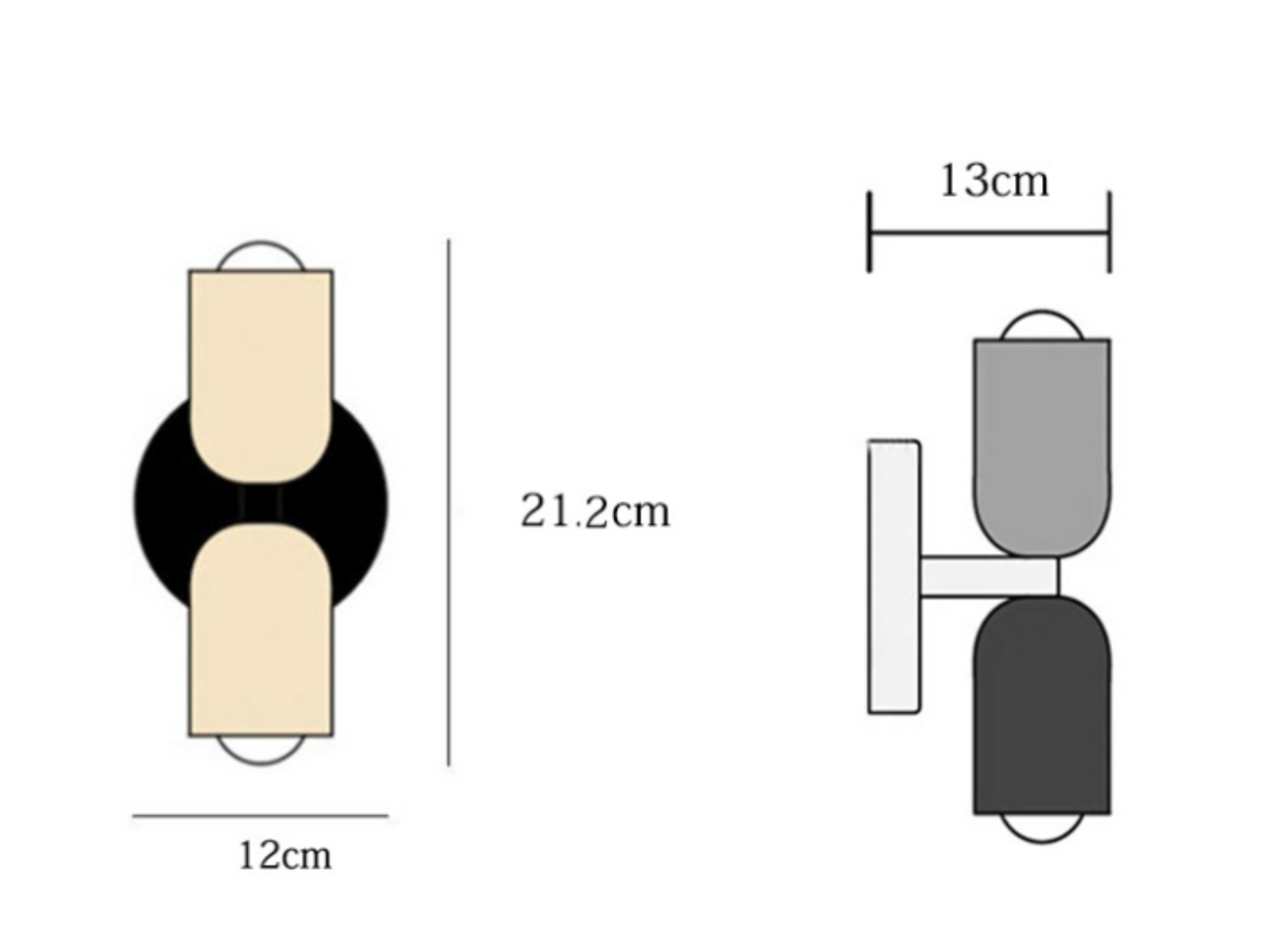 Modern Minimalist Cylinder Wall Sconce LED 2-Light Lasson Living