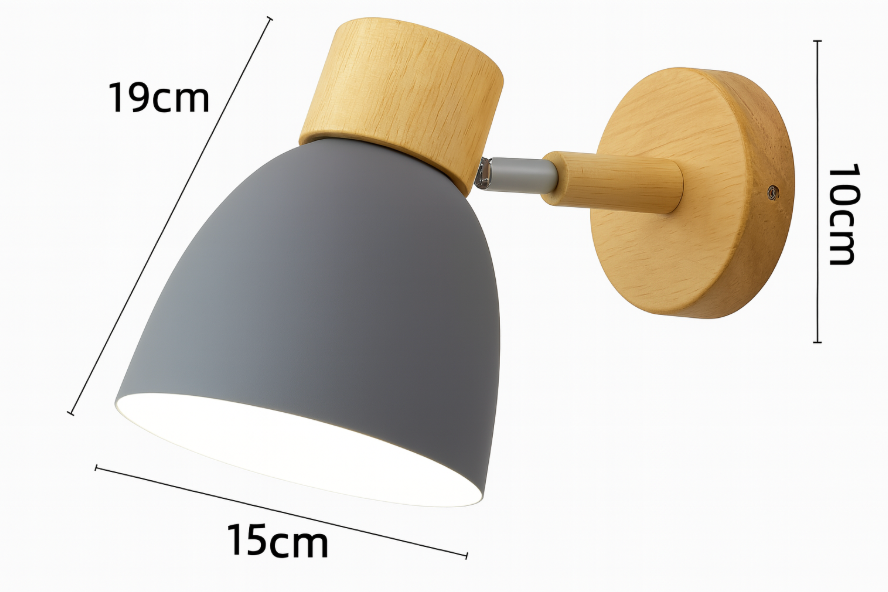Modern Minimalist Wooden Cone LED Wall Sconce | 1-Light Lasson Living