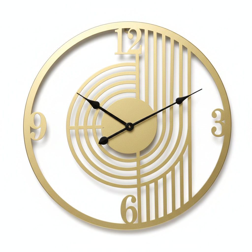 Silent Wall Clock Large Iron 3D Round Analogue with Non-Ticking Movement 10