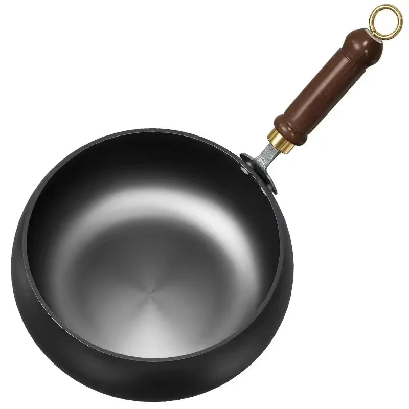 IronPot Pro | Traditional Carbon Steel Wok with Wooden Handle