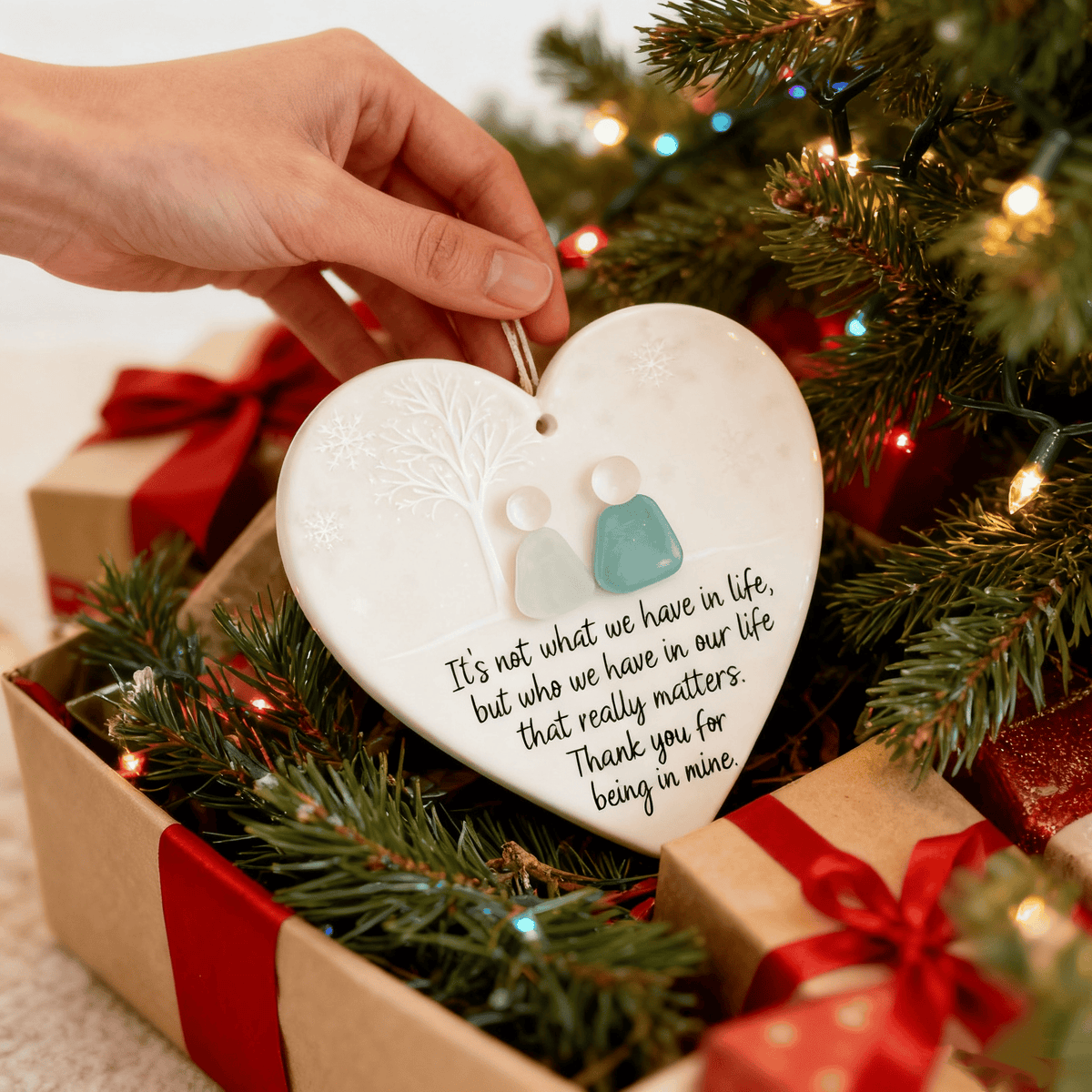 Sea Glass Heart Keepsake Ceramic Decor | Handcrafted Ocean-Inspired Design | Lasting Friendship Gift Decor Piece