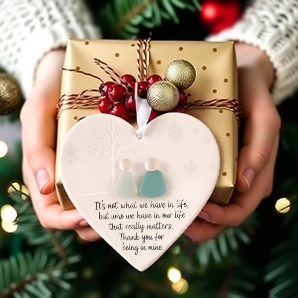 Sea Glass Heart Keepsake Ceramic Decor | Handcrafted Ocean-Inspired Design | Lasting Friendship Gift Decor Piece