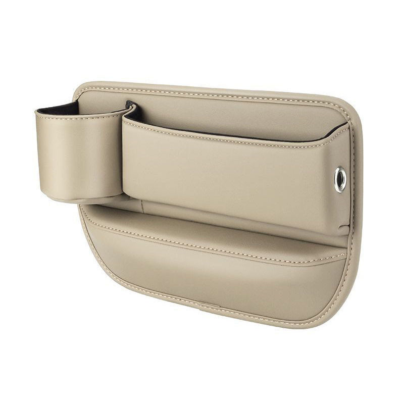 Seat Gap Storage Box Leather | Fits Driver & Co-Driver Seat Gaps | Stops Items Falling, Reserved Charging Port