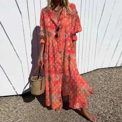 Boho Beach Dresses | Women's V-Neck Layered Skirt - Flowing Style for Summer 3