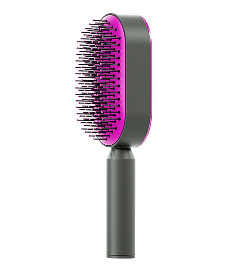 Self-Cleaning Hairbrush | Retractable Bristles & Soothing Scalp Massage | Gentle Detangling for All Hair Lengths