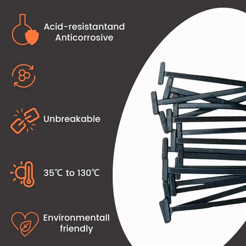 Self-Locking Cable Ties Nylon | 50-Piece Pack, No Tools Needed | UV-Resistant Outdoor Wire Organiser for Cars and Homes