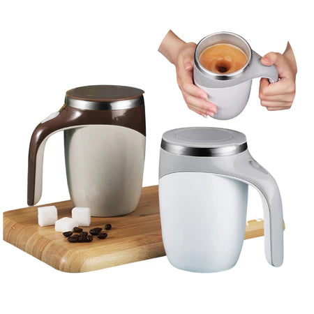 Self-Stirring Mug | USB Rechargeable Magnetic Capsule Blender | Spill-Proof Lid, Smooth Coffee and Shakes On the Go