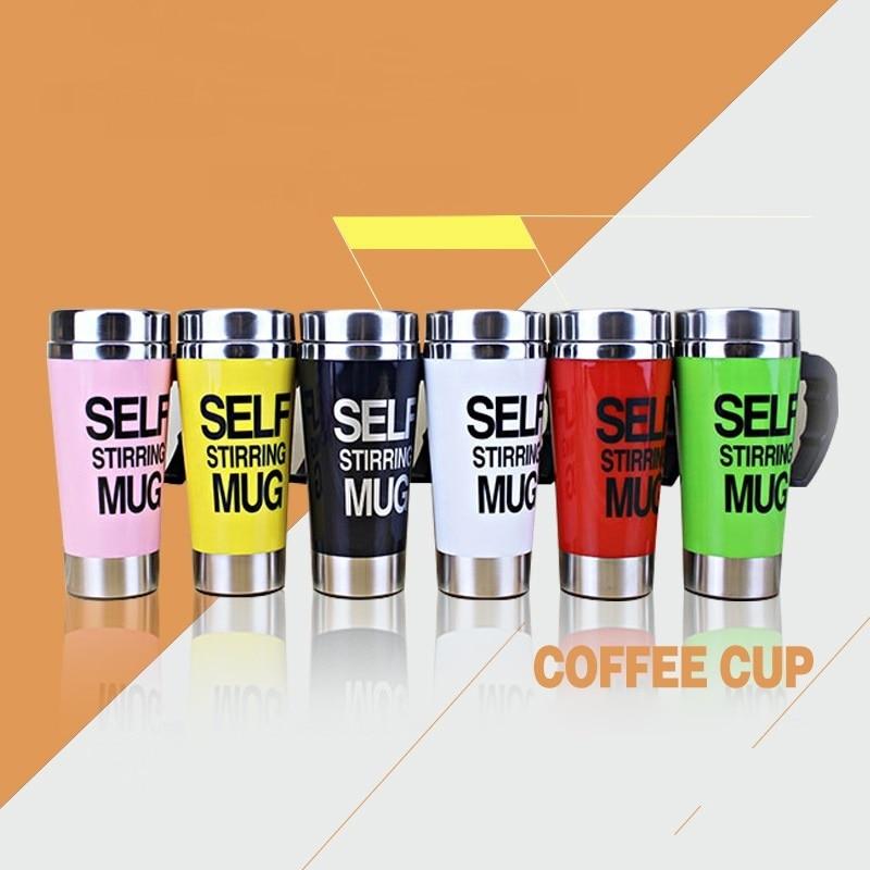 Self Stirring Thermal Cup | Screw Lid, Handle-Top Button