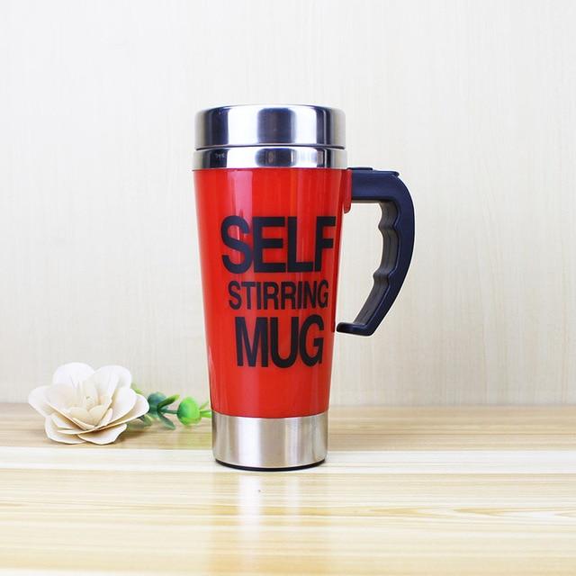Self Stirring Thermal Cup | Screw Lid, Handle-Top Button