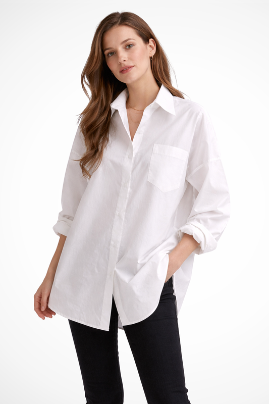 Selvyn | Women's Blouse - Oversized Button Down with Long Sleeves 0