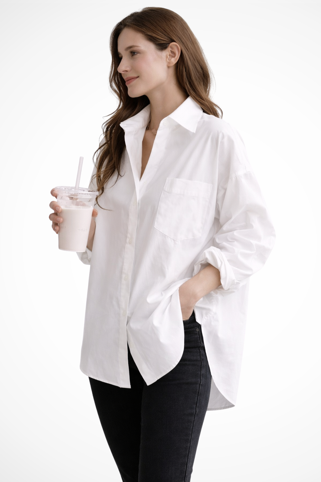 Selvyn | Women's Blouse - Oversized Button Down with Long Sleeves 1