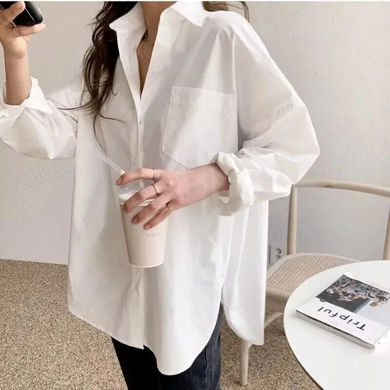 Selvyn | Women's Blouse - Oversized Button Down with Long Sleeves 3