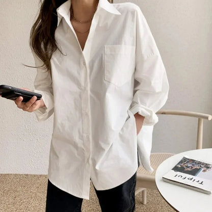 Selvyn | Women's Blouse - Oversized Button Down with Long Sleeves 5