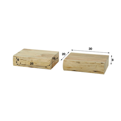 Set of 2 Hanging Nightstands – Acacia Wood, Compact Design for the Bedroom or Guest Room 5