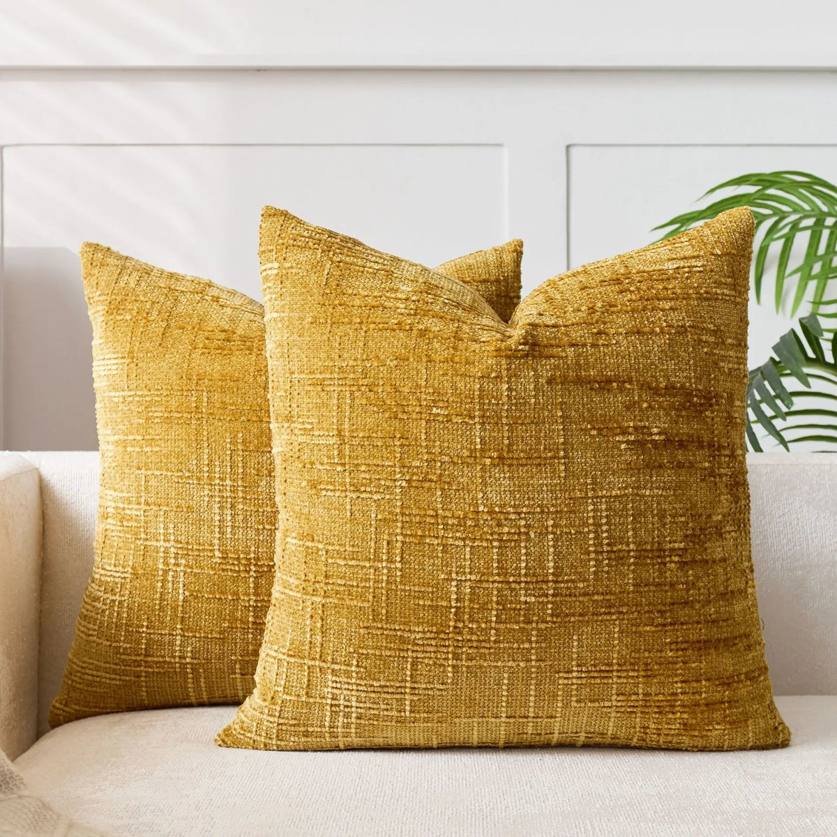 Chenille Cushion Cover, Bamboo-Weave Texture | 40cm x 40cm to 60cm x 60cm, 7 Colours | Soft, Easy-Care Chenille Fabric 5