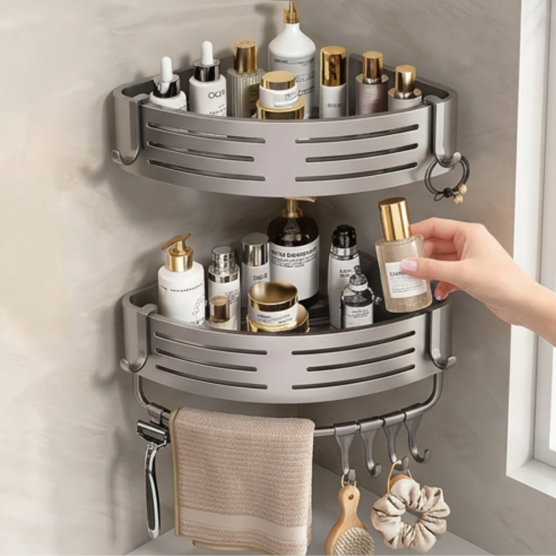 Shower Shelf 2-Piece Set | BathRack Corner Storage Organizer