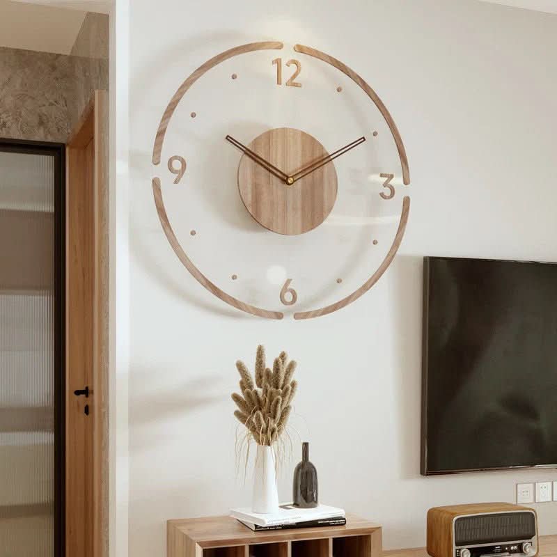 Silent Wooden Wall Clock | 35cm Clear Face Minimalist