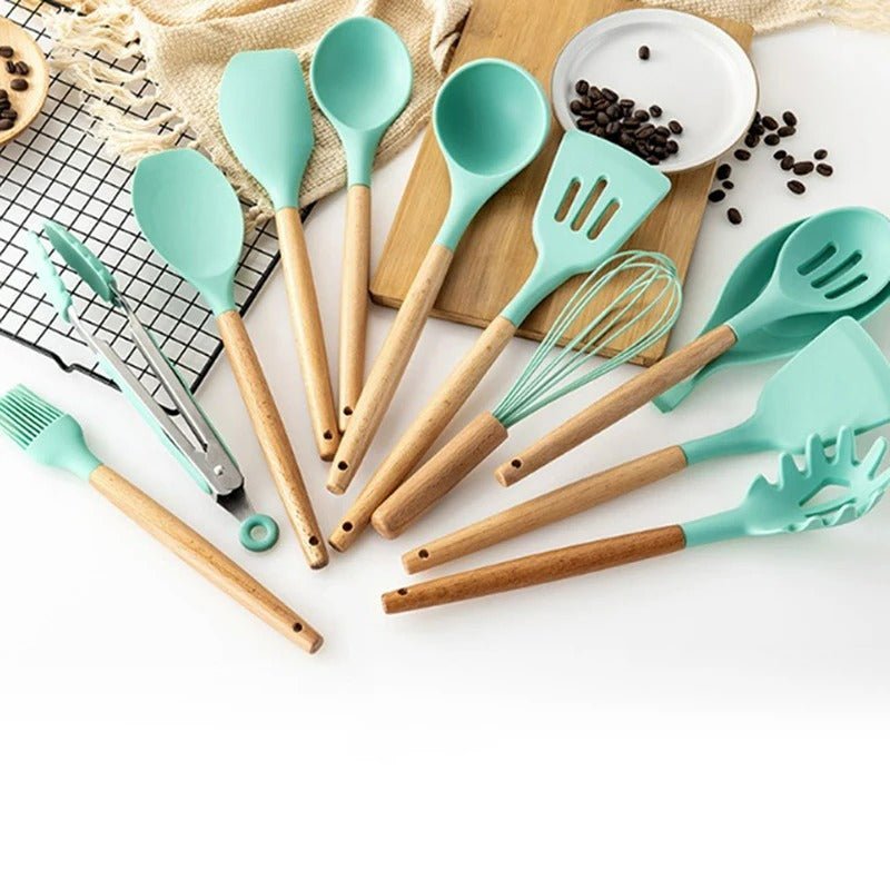 Silicone Cooking Utensil Set – 11-Piece BPA Free Heat Resistant Tools
