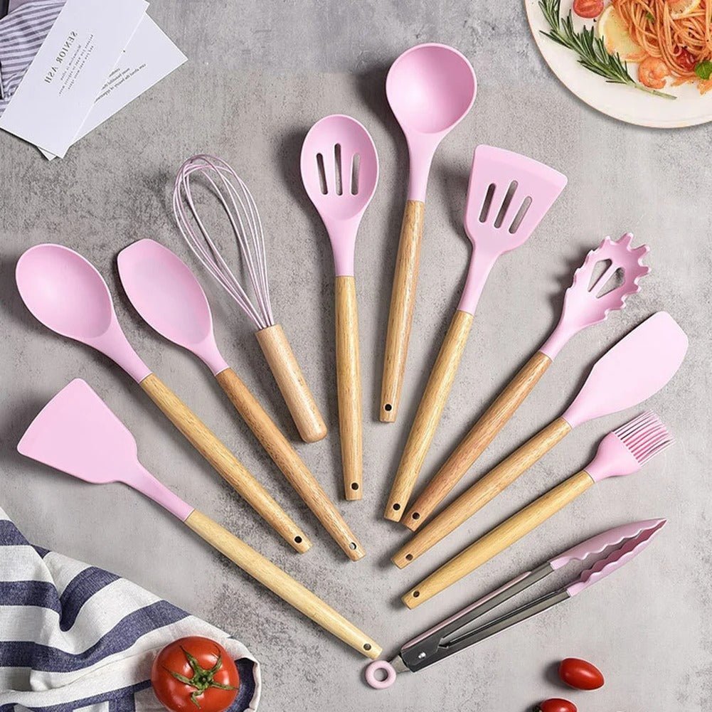 Silicone Cooking Utensil Set – 11-Piece BPA Free Heat Resistant Tools