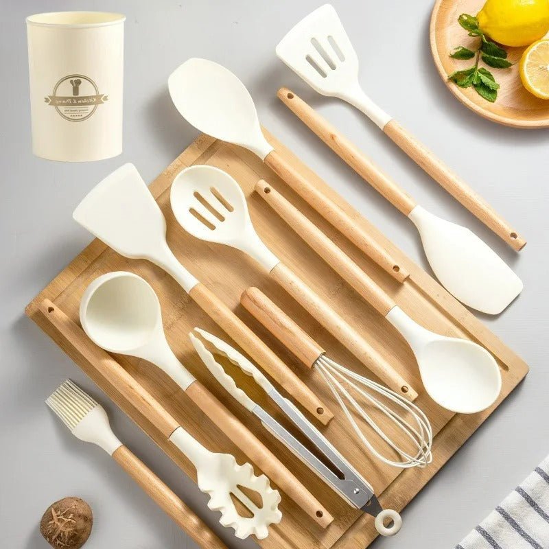 Silicone Cooking Utensil Set – 11-Piece BPA Free Heat Resistant Tools