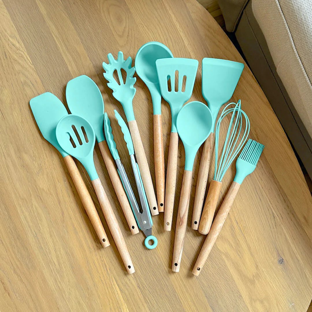 Silicone Cooking Utensil Set – 11-Piece BPA Free Heat Resistant Tools