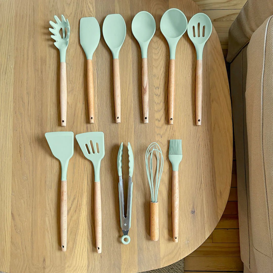 Silicone Cooking Utensil Set – 11-Piece BPA Free Heat Resistant Tools