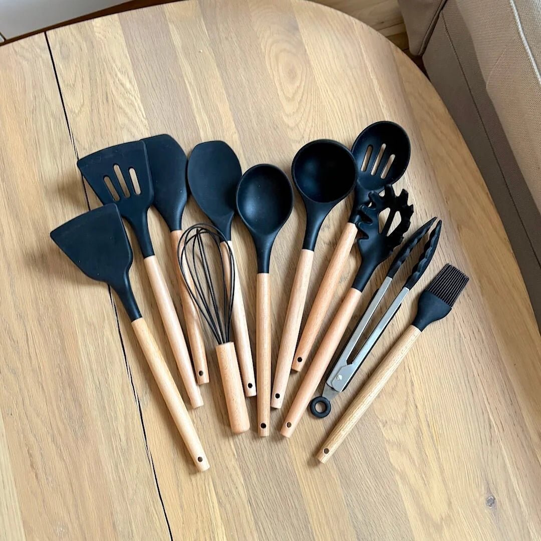 Silicone Cooking Utensil Set – 11-Piece BPA Free Heat Resistant Tools