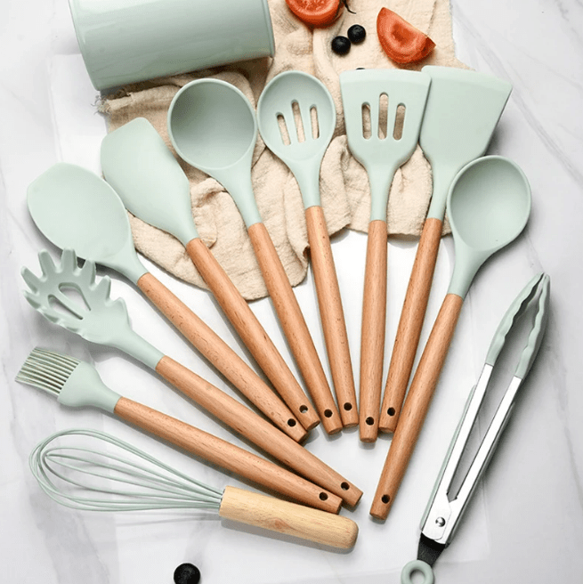 Silicone Cooking Utensil Set – 11-Piece BPA Free Heat Resistant Tools
