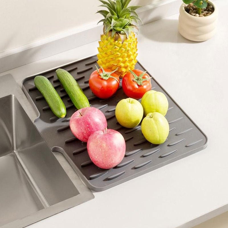 Silicone Fast Water Drainage Drying Mat | Anti-Slip Dish Draining Design