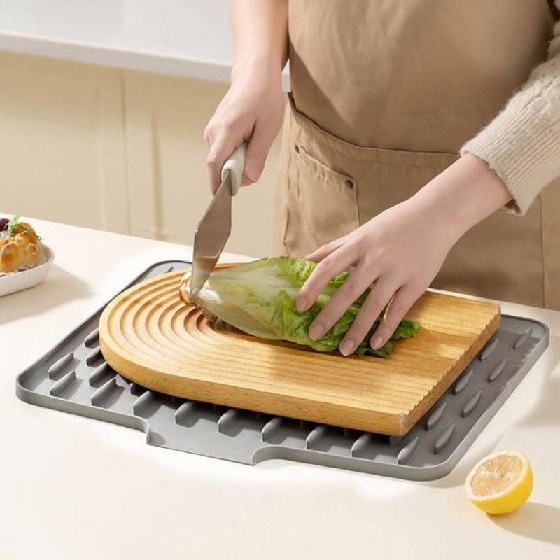 Silicone Fast Water Drainage Drying Mat | Anti-Slip Dish Draining Design