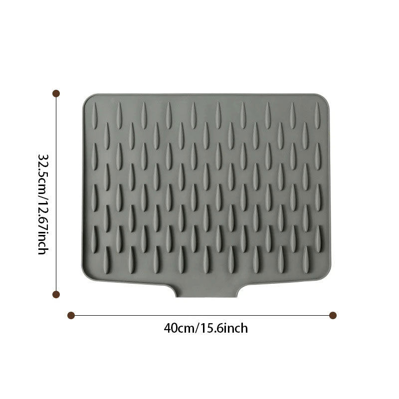 Silicone Fast Water Drainage Drying Mat | Anti-Slip Dish Draining Design