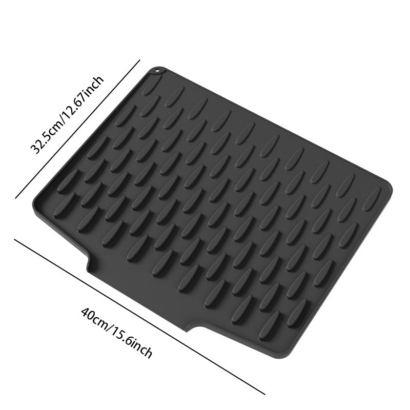 Silicone Fast Water Drainage Drying Mat | Anti-Slip Dish Draining Design