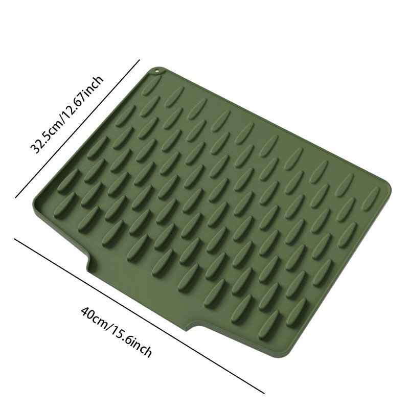 Silicone Fast Water Drainage Drying Mat | Anti-Slip Dish Draining Design