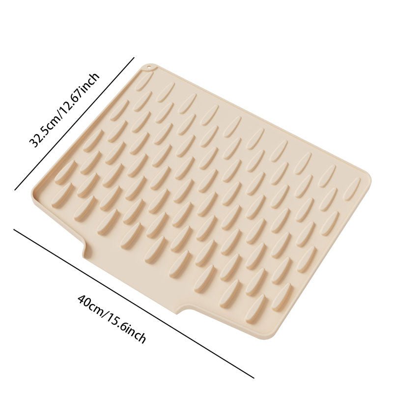 Silicone Fast Water Drainage Drying Mat | Anti-Slip Dish Draining Design