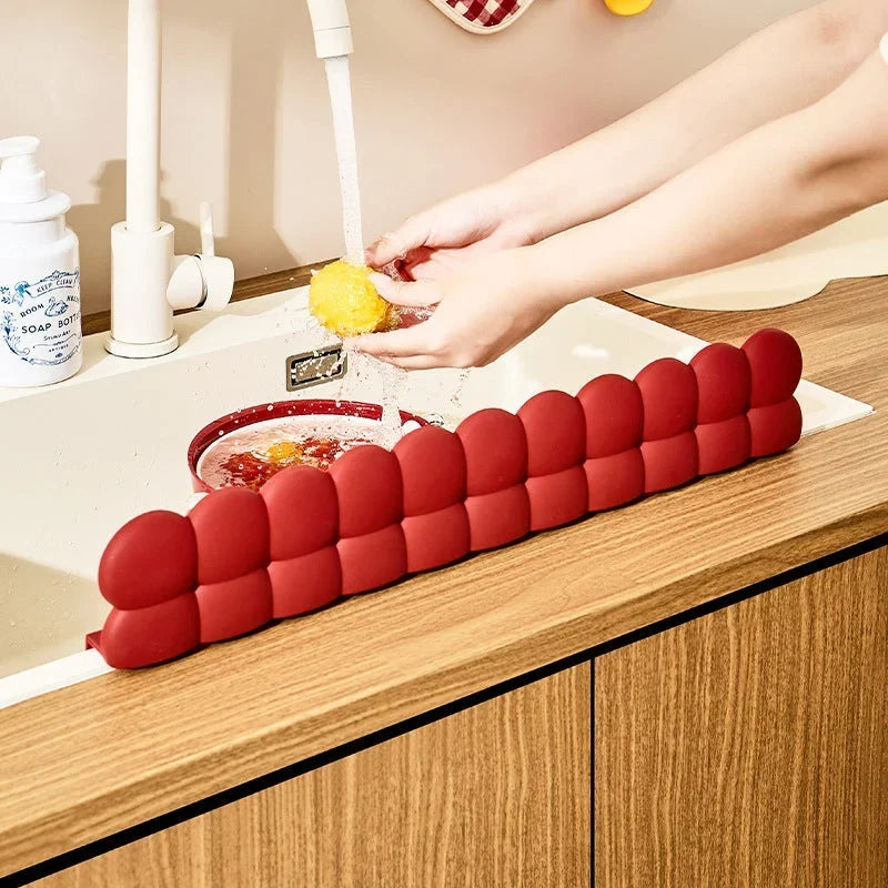 Silicone Sink Splash Guard | Suction Cup Base for Marble, Granite and Laminate | Keeps Countertops Dry and Clean