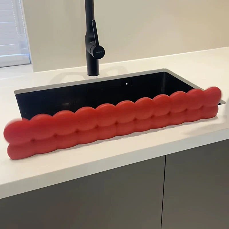 Silicone Sink Splash Guard | Suction Cup Base for Marble, Granite and Laminate | Keeps Countertops Dry and Clean
