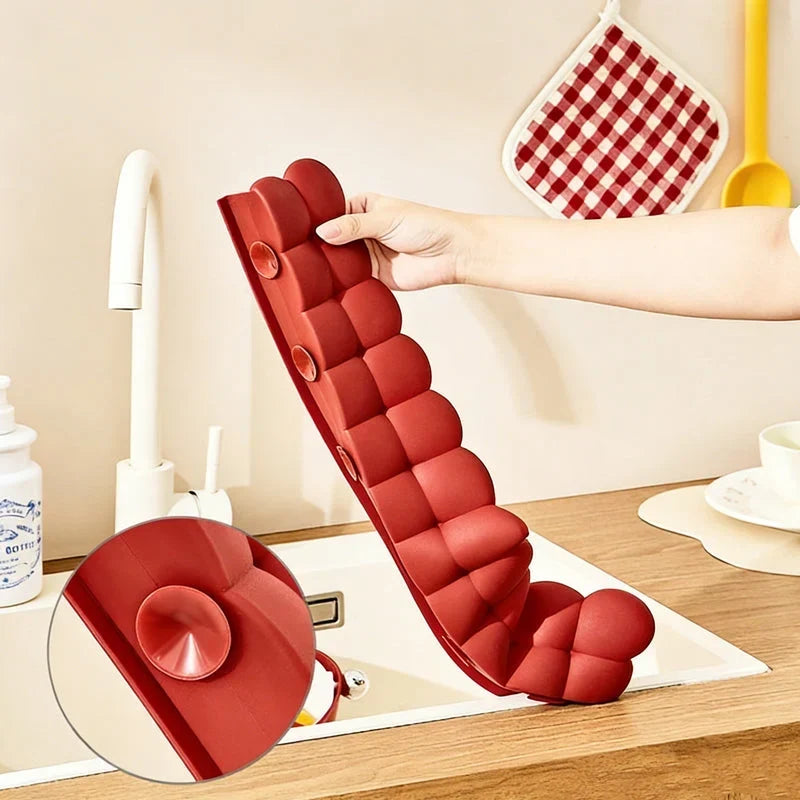 Silicone Sink Splash Guard | Suction Cup Base for Marble, Granite and Laminate | Keeps Countertops Dry and Clean
