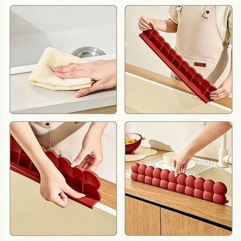 Silicone Sink Splash Guard | Suction Cup Base for Marble, Granite and Laminate | Keeps Countertops Dry and Clean