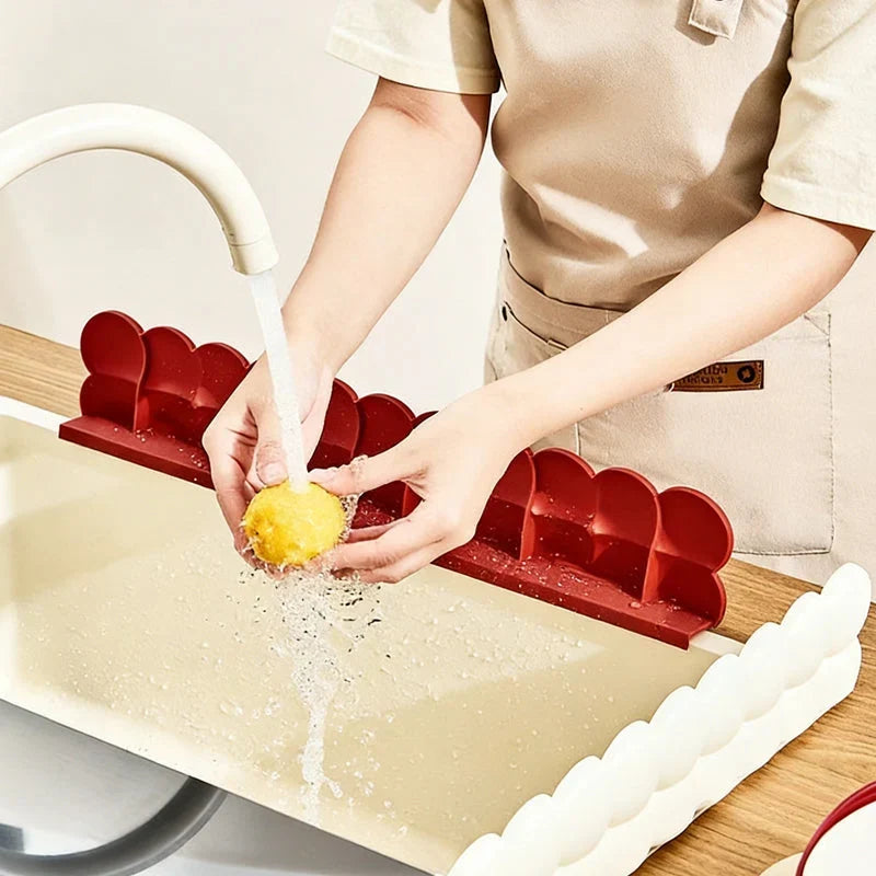 Silicone Sink Splash Guard | Suction Cup Base for Marble, Granite and Laminate | Keeps Countertops Dry and Clean