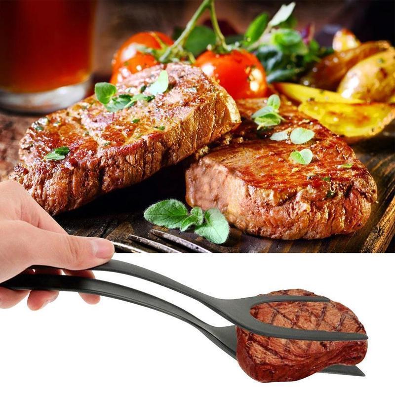 Silicone Spatula Tongs | 2-in-1 Non-Stick Cooking Gadget | Heat-Resistant Kitchen Tool for Eggs, Meat, Fish & Baking
