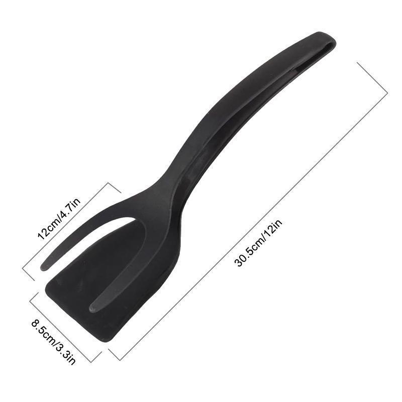 Silicone Spatula Tongs | 2-in-1 Non-Stick Cooking Gadget | Heat-Resistant Kitchen Tool for Eggs, Meat, Fish & Baking