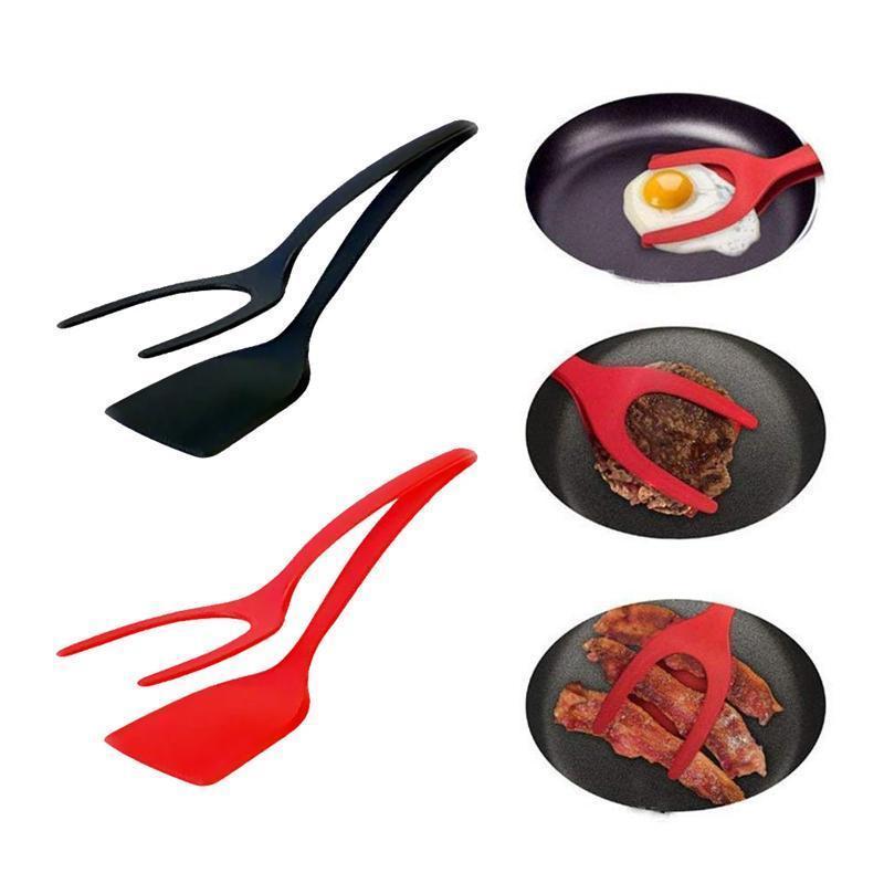 Silicone Spatula Tongs | 2-in-1 Non-Stick Cooking Gadget | Heat-Resistant Kitchen Tool for Eggs, Meat, Fish & Baking
