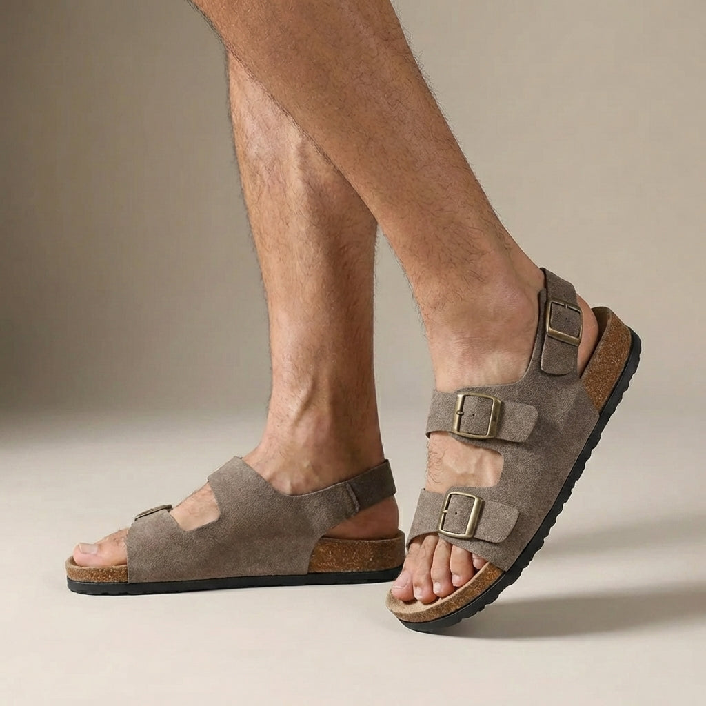 Simon | Men's Sandals – Adjustable Slingback with Cork Sole