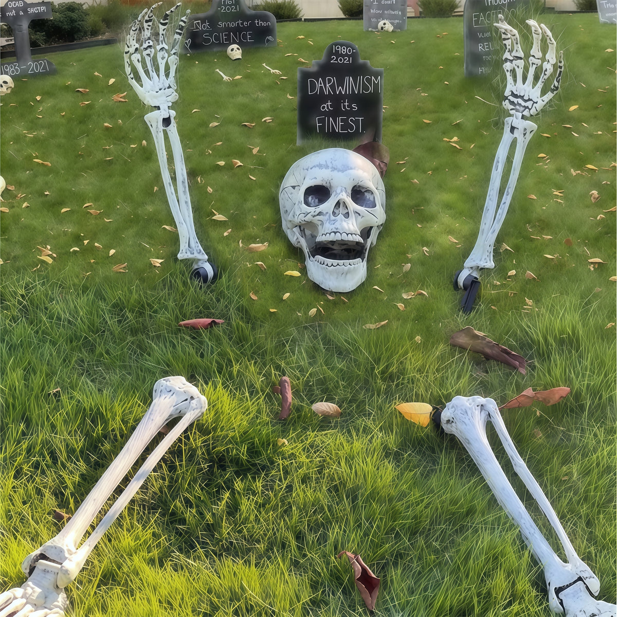 Skeleton Stake Decorations Halloween | Realistic Arm and Leg Bones | Weather-Resistant Reusable Outdoor Garden Stakes