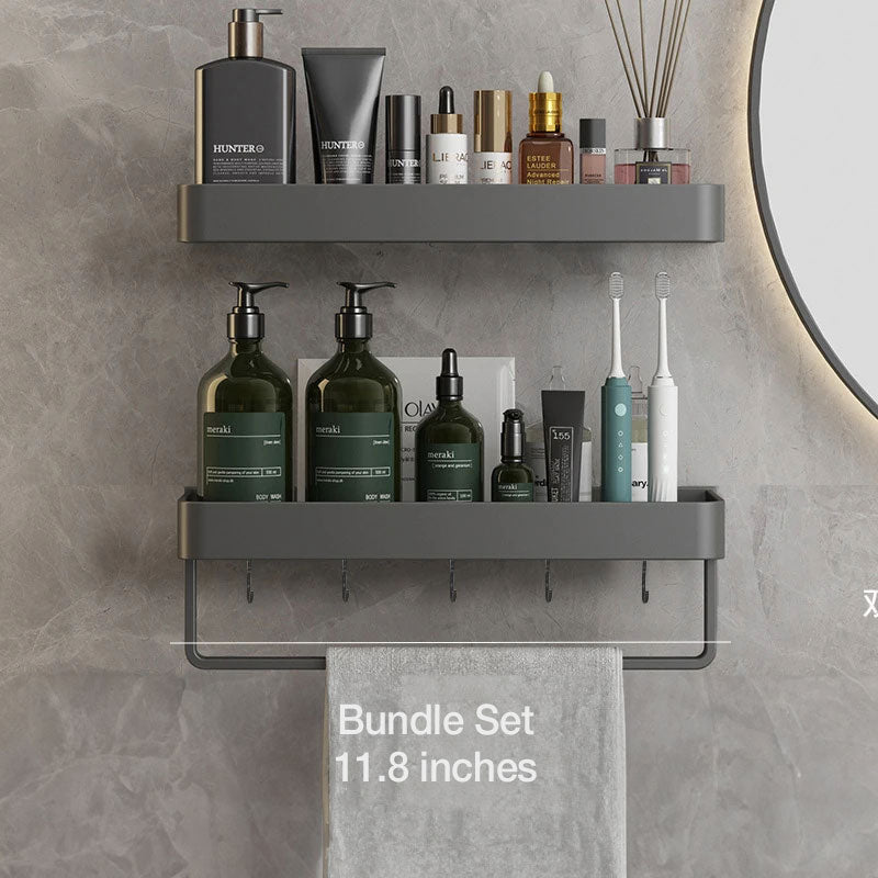 Small Bathroom Shelve - Self-Adhesive Installation and Towel Holder 11