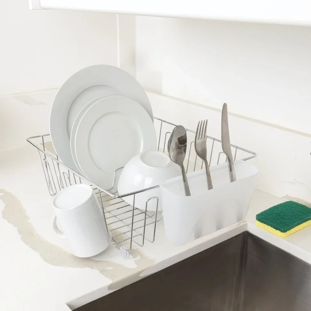 Small Wire Dish Rack Compact Stainless Steel Kitchen Drainer Organizer 2