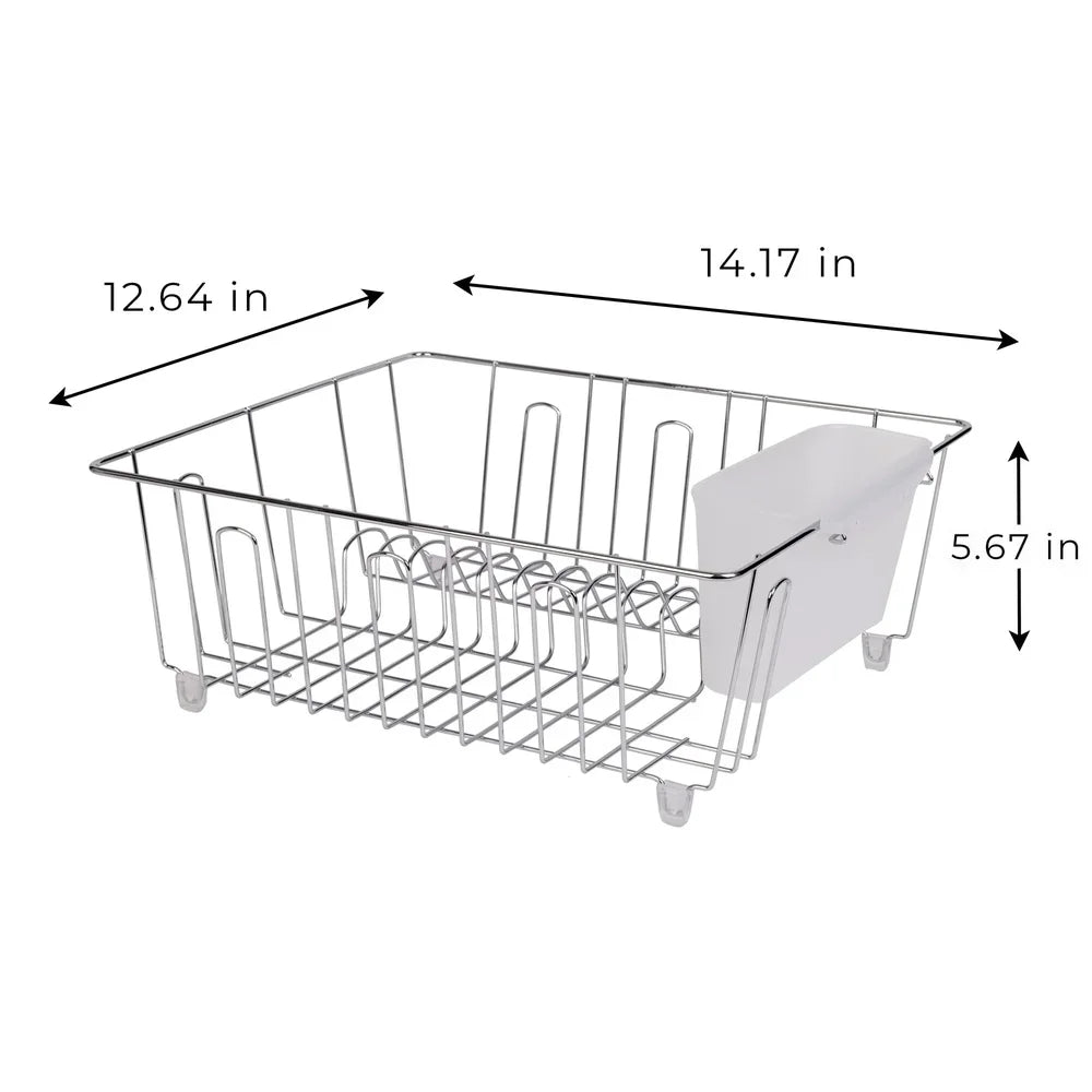 Small Wire Dish Rack Compact Stainless Steel Kitchen Drainer Organizer 3