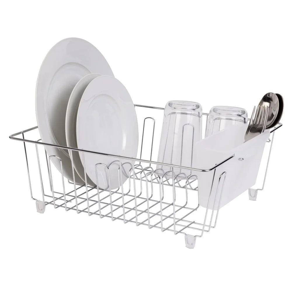 Small Wire Dish Rack Compact Stainless Steel Kitchen Drainer Organizer 5