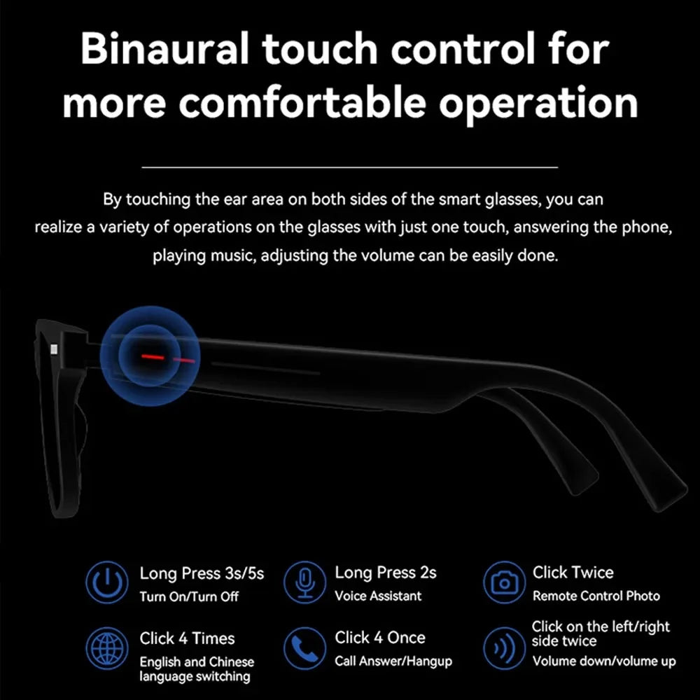 Smart Glasses with Blue Light Filter | Waterproof, Bluetooth Call & Music Functionality for Everyday Use 5